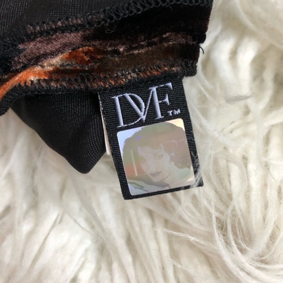 DVF Diane Von Furstenberg Wilma Joon Brown Velvet Leopard Print Dress EUC Size 8 - Picture 8 of 9